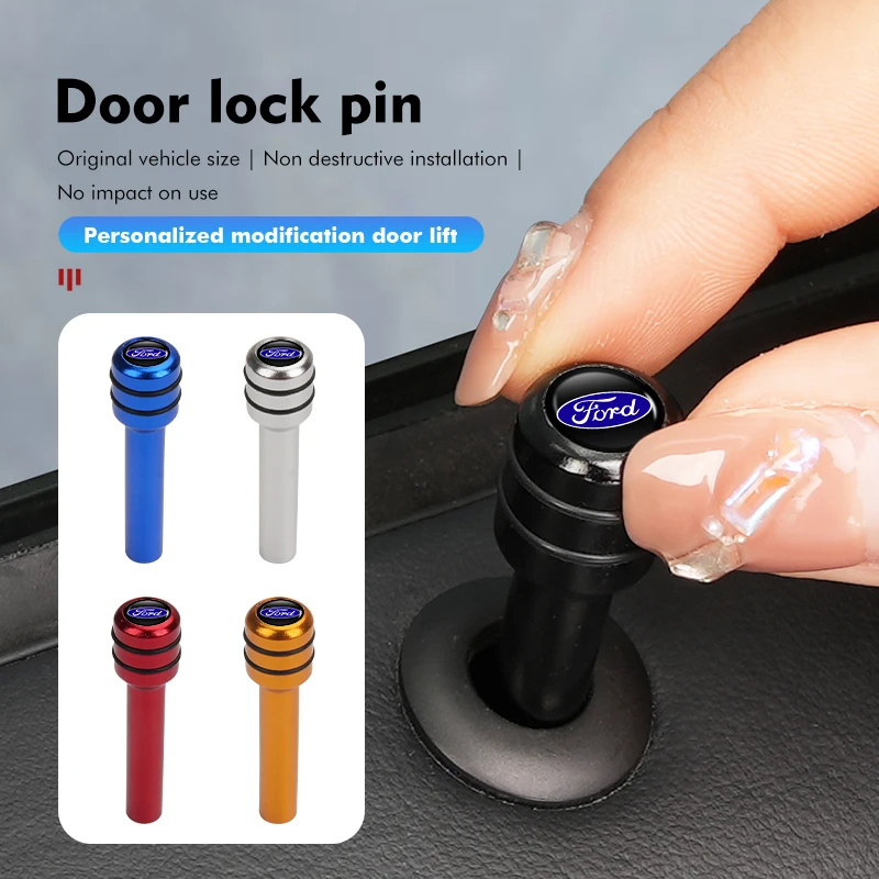 Maçaneta universal para fechadura de porta de carro, pinos de segurança automática para Ford Escort KA Flex Everest KA Expedition Falcon Fusion