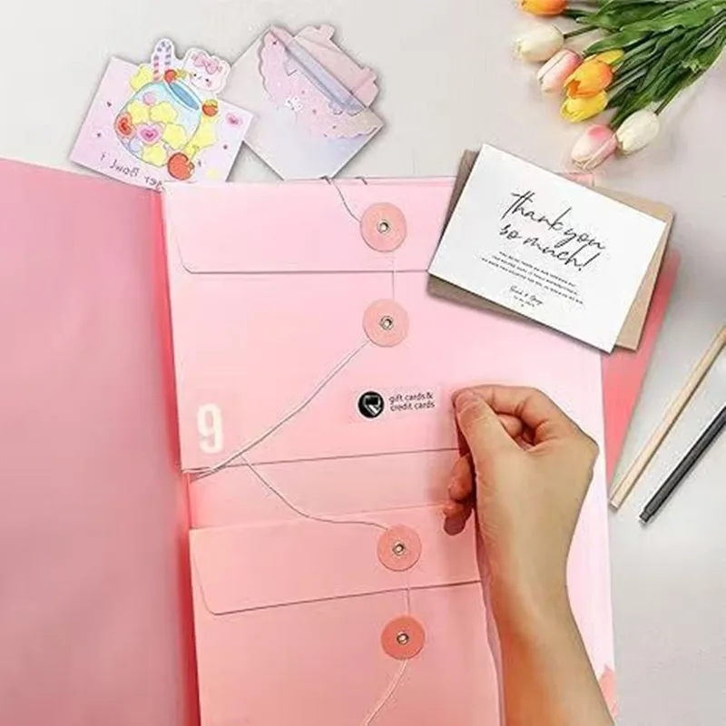 W etui I Go Missing Binder Folio Organizer na dokumenty Rozszerzające kieszenie na teczki na dokumenty Akordeon Organizator na dokumenty Organy kieszonkowe — zdjęcie produktu 4