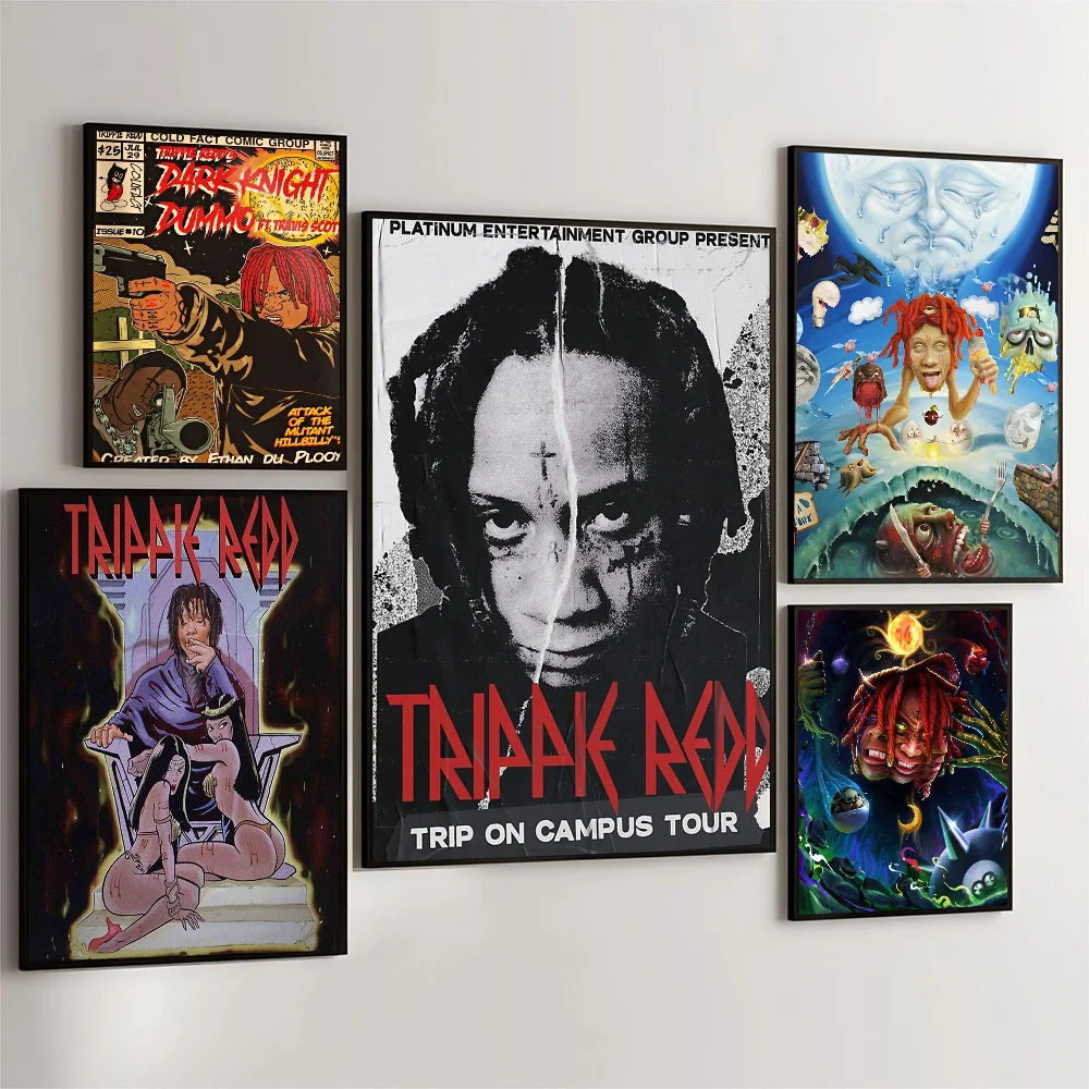 Rapper T-Trippie R-Redds Poster, selbstklebende Kunst, wasserfester Papieraufkleber, Kaffeehaus, Bar, Zimmer, Wanddekoration