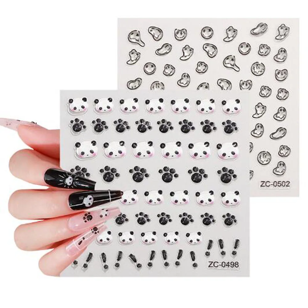 

5D Embossed Nail Sticker Decal Cute Cartoon DIY Beauty Nail Jewelry Adhesive Nail Wraps Decoration Nail Manicure Art Accessories