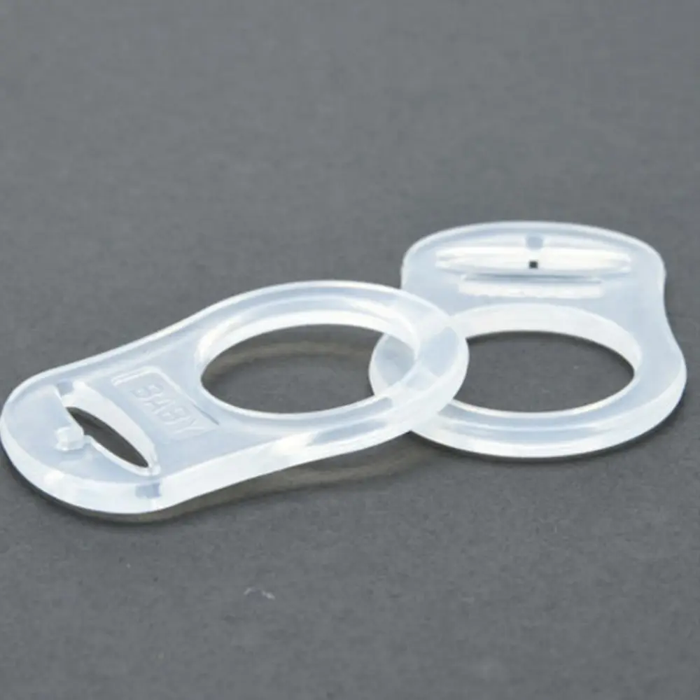 Lot Clear Button Ring Silicone 10 Pcs Transparent Pacifier Clip Adapter Adapter Pacifier Clip Dummy
