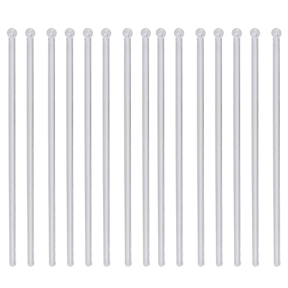 L55A-Transparent Cocktail Drink Bar Muddler Runde Kopf Kunststoff Rühren Mischen Sticks Schöpfkelle Rührer Swizzle Stick