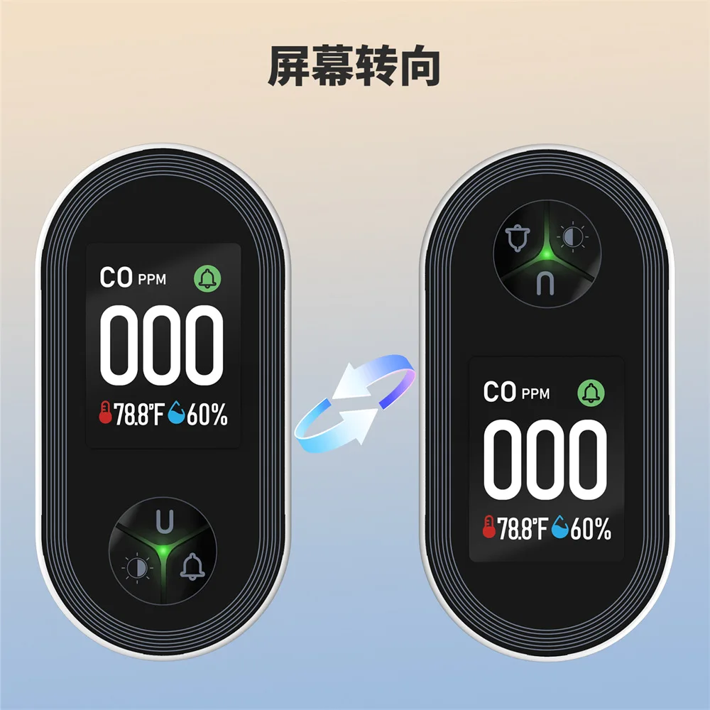 3 in1 Carbon Monoxide Detector Plug-in Display with Temperature Humidity Sensor Built-in CO Monitor Alarm Sound Warning,MOES