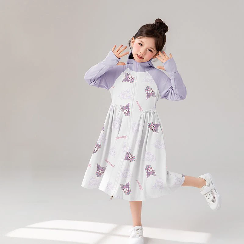 

Sanrio Girl Hooded Sun Protection Skirt Summer Kuromi Medium-Sized Children's Sun Protection Clothes Outdoor Sports Holiday Gift