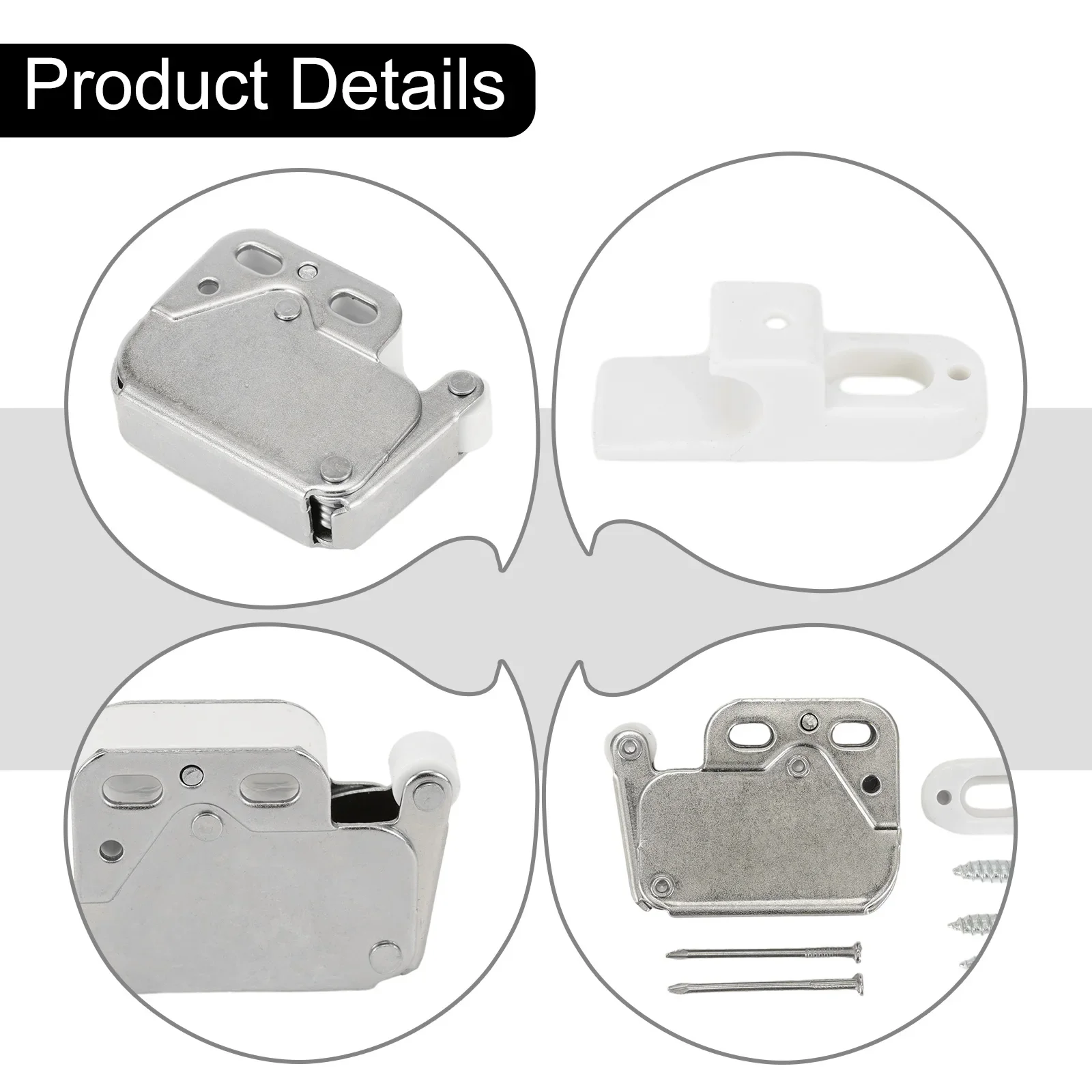 

1 Pc Cabinet Doors Snap Lock Mini Touch Latch Automatic Spring Push Catch Bounce Lock For Cabinet Push Door To Close & Lock