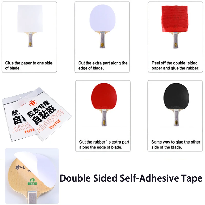 

TUTTLE Double-sided Tape For Table Tennis Rubber Self-adhesive Single Rubber Sticker High Stickiness Comes with Stickiness
