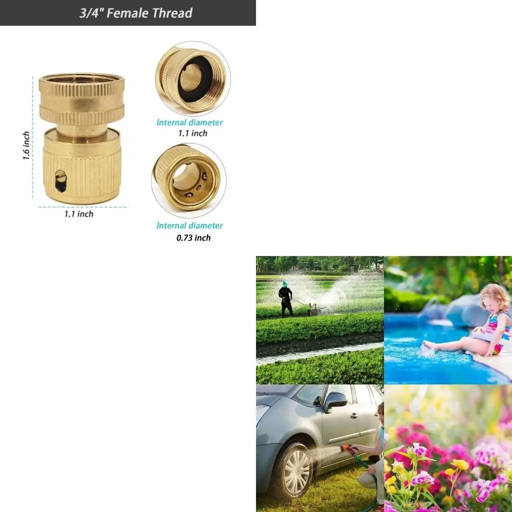 

F19b 2pcs Ремонт полив 3/4 дюйма быстрого разъема садовода ирригации газон