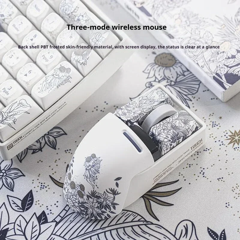 LOFREE Tri-Mode Mechanical Combo Low-Profile Gasket Mount PBT Keycaps RGB Backlit 2000mAh for Office Gaming Travel