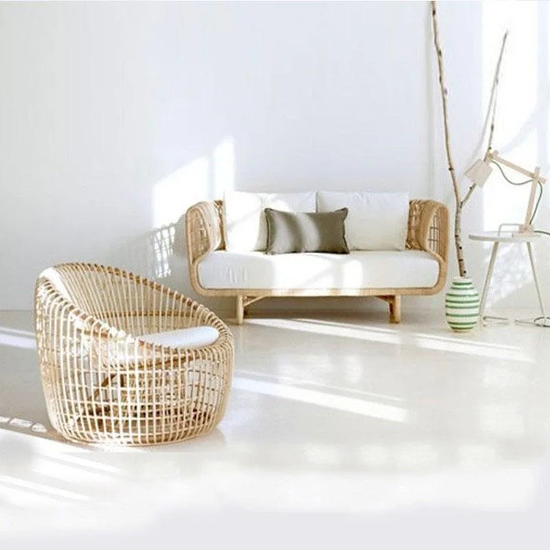 Outdoor Sofa Courtyard Rattan Rain and Sun Protection True Vine Bird Nest Small Chair Natural Rattan Balcony Villa Furniture