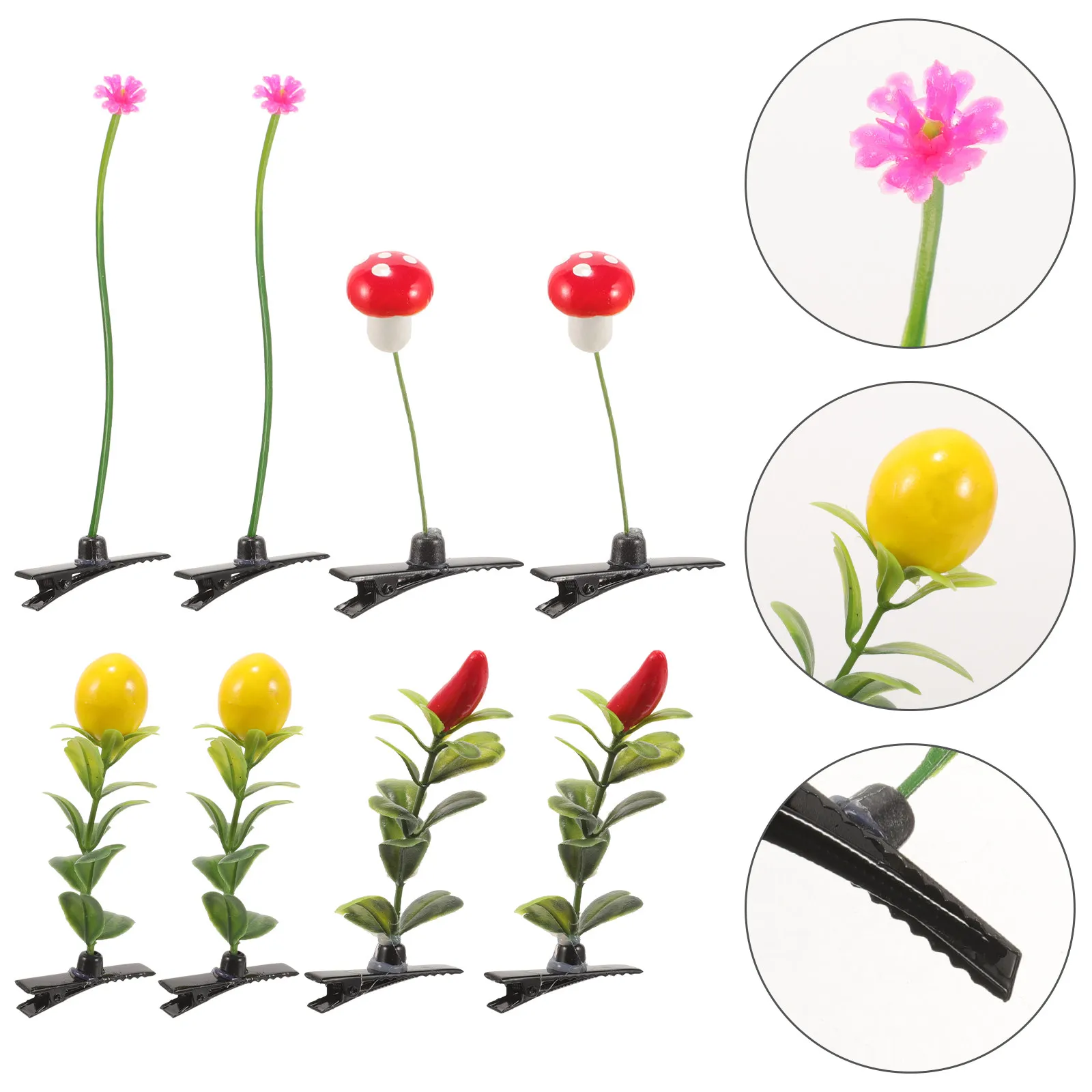 30Pcs Simulation Plant Hair Clips Grass Funny Sprout Barrettes Lovely Small Hairpins for Teens Daily Wear Hair Decor