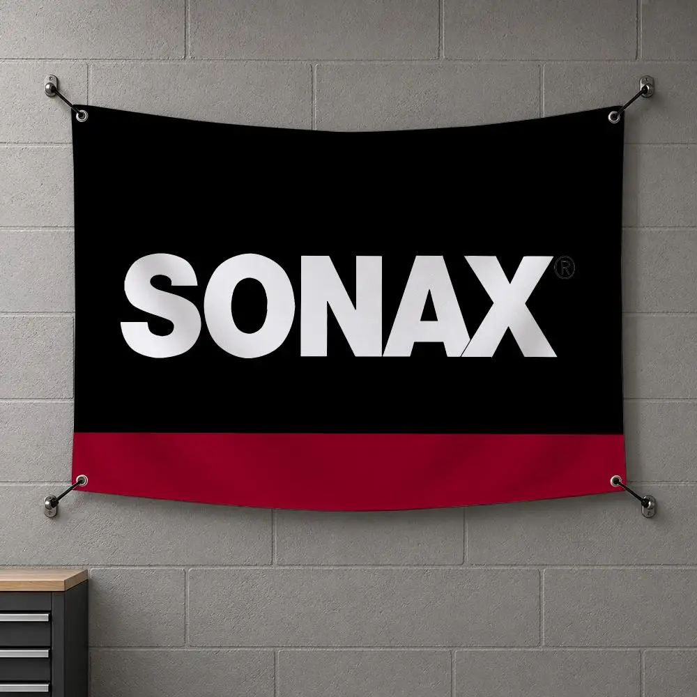S-SONAX Logo Car Maintenance Flags Interior Wall Hanging Background Art Banner Bedroom Home Living Room Outdoor Party Decor