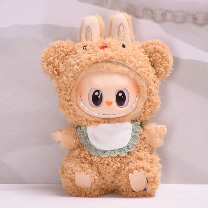Labubu 2nd 世代座りパーティー系列ラブブペンダント服かわいいぬいぐるみ動物シリーズジャンプスーツの交換