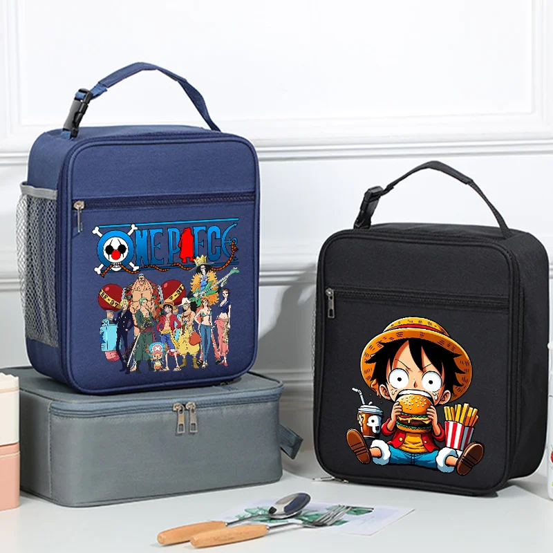 One Piece Lunch Bag Waterproof Portable Insulated Cartoon Anime Luffy Lunch Box Drink Rice Bento Packet Thickened Ice Pouch Gift