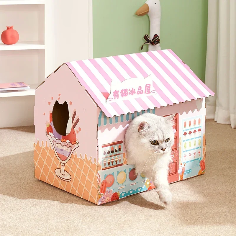 

House Toy Scratcher Cardboard Scraper for Cats, Cat Tunnel, Cat Tunnel, Scratch Board,