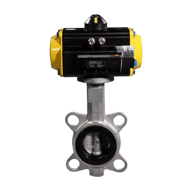 COVNA Urgent Order Wafer Type Pneumatic Butterfly Valve Air Actuated Butterfly Valve EPDM Seat SS304