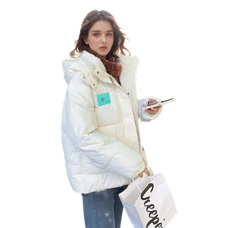 2024 Winter Women\'s Parkas Coats Tops Female Hooded High Collar Warm Cotton Jacket Thicken Warm Bread Jacket Women\'s Clothing