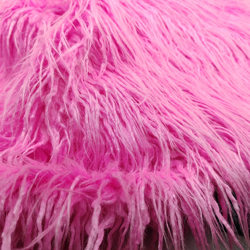 Good 5cm Long Pink Beach Wool Plush Faux Fur Fabric,Sewing Material,DIY Women Vest,Shawl,Clothing Decoration,Blanket,150x50cm,