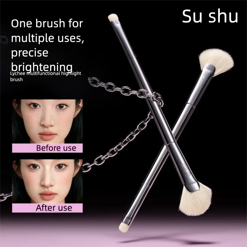 

Lishu Fan-shaped Highlight Residue Powder Shadow Blush Ultra Soft Makeup Brush Dustproof Cangzhou Beauty Tool