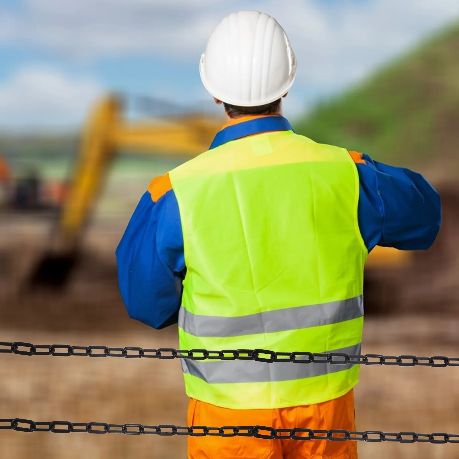 Crowd Control Chain Safety Barrier Link Plastic Warning Color Flexible Parking Lot Chain Barrier Plastic Chains