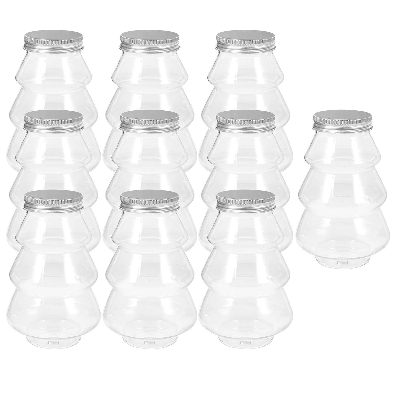 10 Pcs Sealed Bottle Fine Workmanship Bottles Reusable Juice Plastic Sealing Ability Empty The Pet Juicing Cold