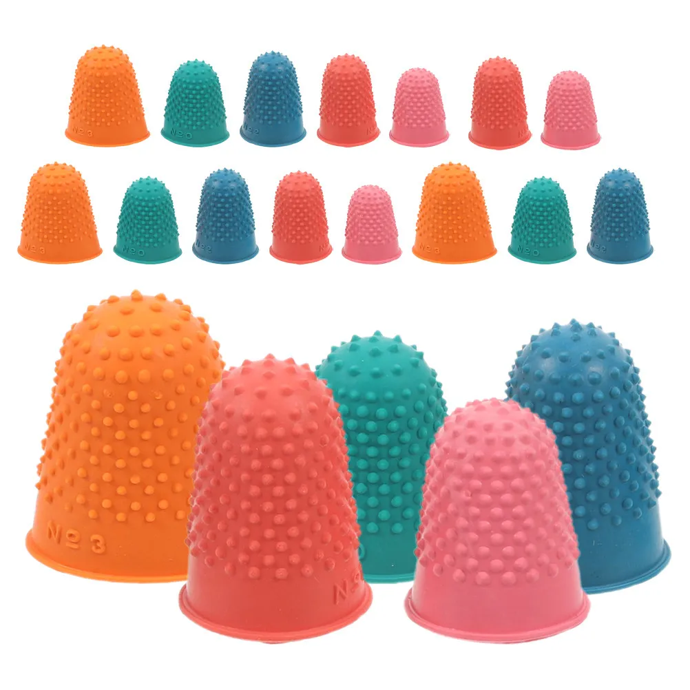 

20Pcs Rubber Finger Covers Ergonomic Flexible Grip Fingertip Guards for Writing Thumb Protection Money Counting Finger Safety