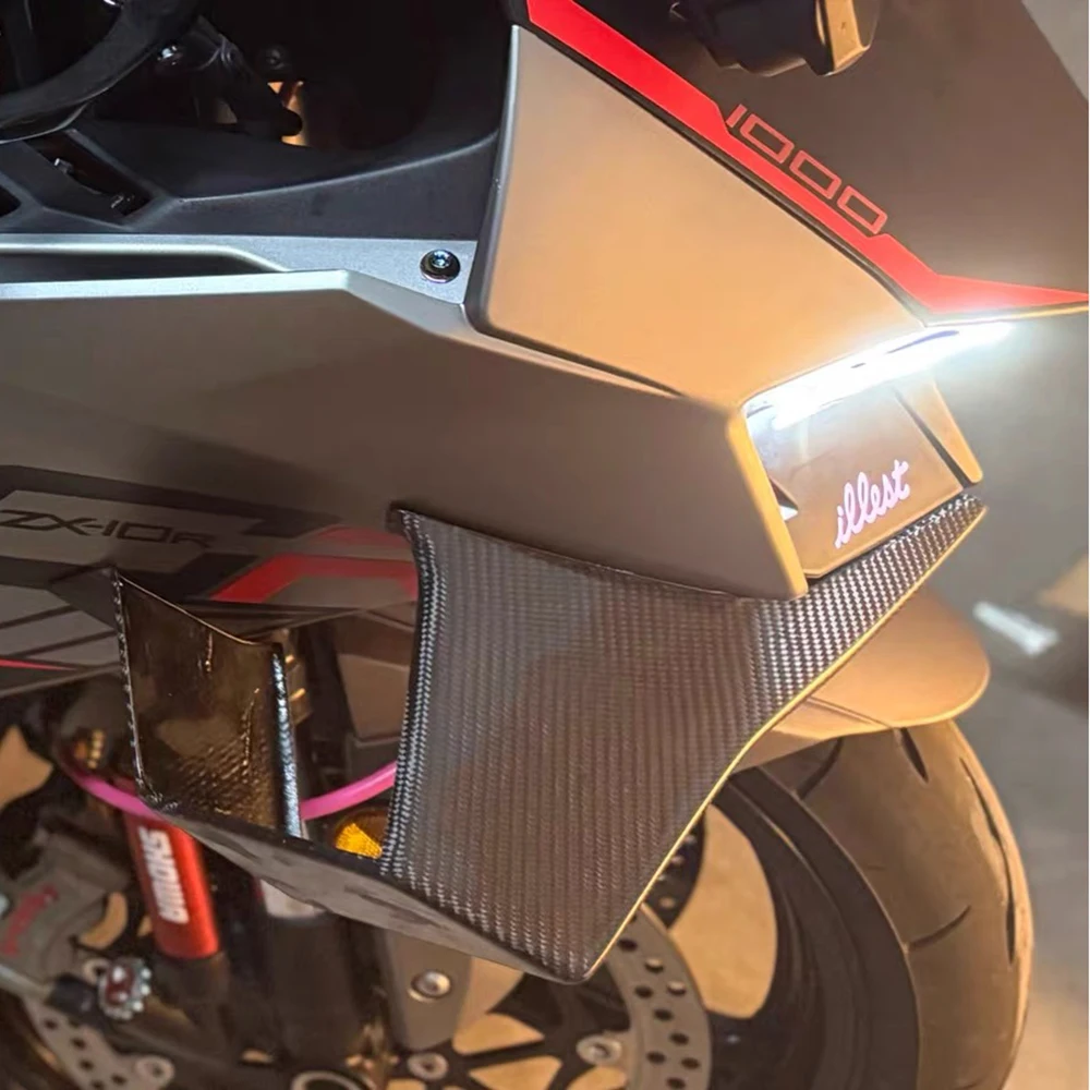 

for Kawasaki ZX-10RR ZX10-R 2022-2025 carbon fiber motorcycle aerodynamic fixed wing racing wing side lower spoiler