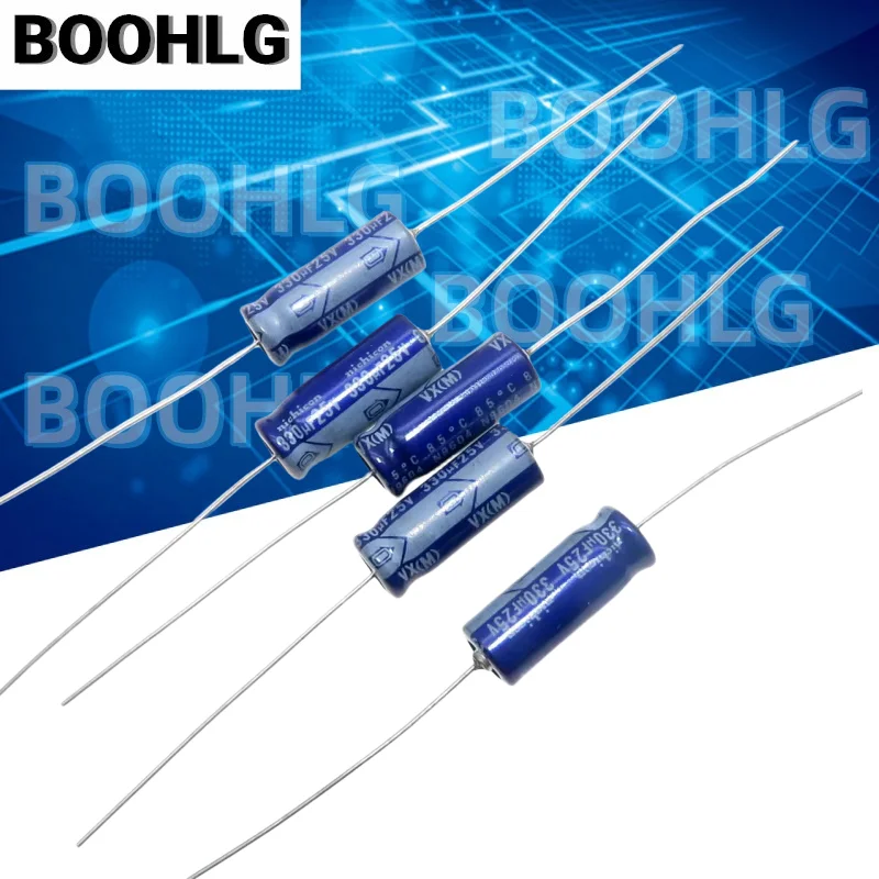 5pcs Aluminum Electrolytic Capacitor 25V 330UF 8X20 VX Axial 330UF