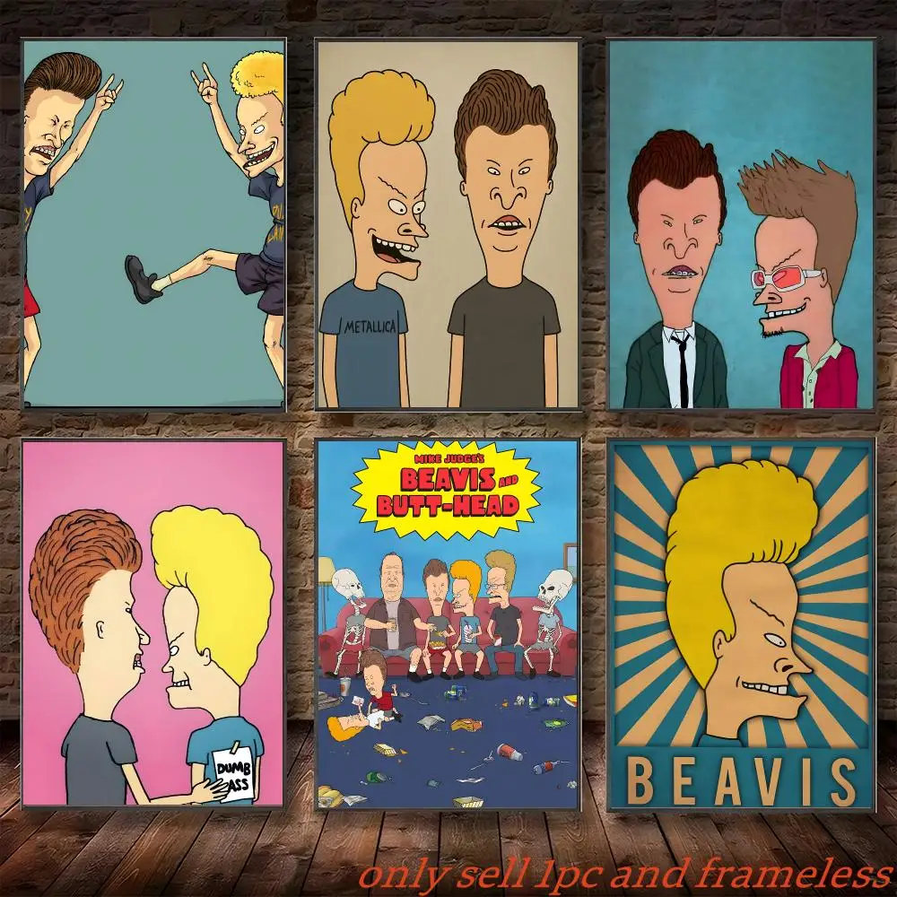Cartoon Anime B-Beavis and Butt-Head Poster Poster painting with prints Home bedroom living room decoration gift