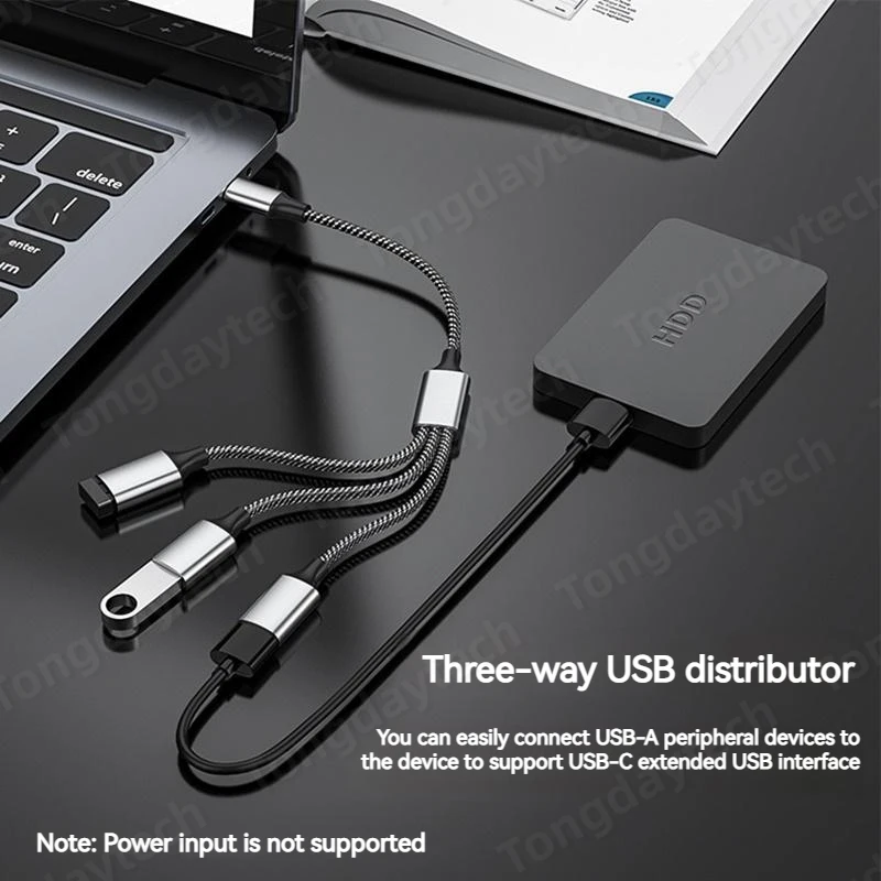 Multi USB Hub Extensions 4 Port Type C Hub USB Splitter Fast Data Transmission OTG Adapter For Computer Xiaomi Macbook Pro Air