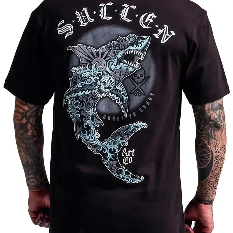Sullen Mens Infested Waters Shark Week Tattoo T-Shirt