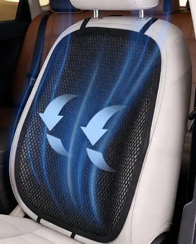 

Охлаждающая 3D-подушка для автомобильного сиденья из сетчатого материала - дышащая и вентилируемая, для внедорожников, грузовиков, фургонов - универсальный размер (черная)