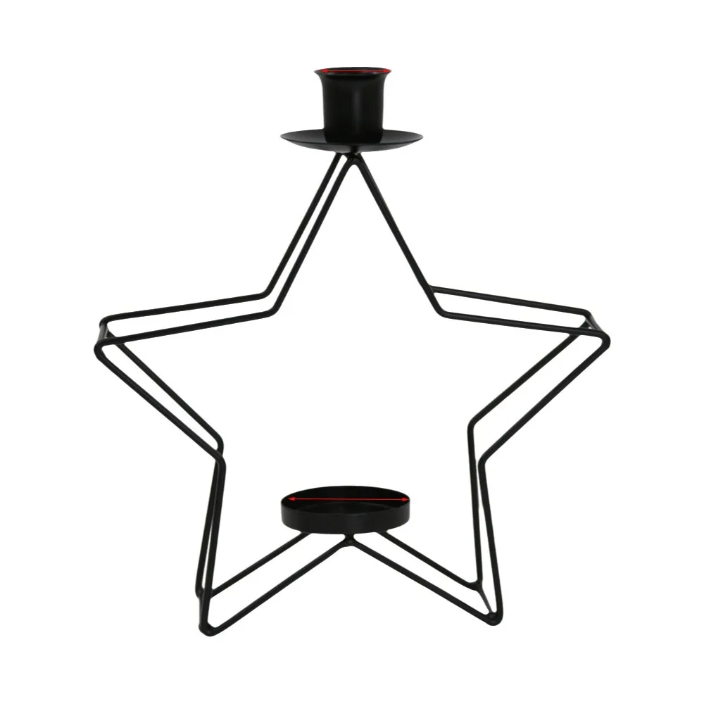 Iron Star Candle Holder Five Point Star Minimalist Tabletop Candle Holder Creative Nordic Style Art Ornament Home Decoration