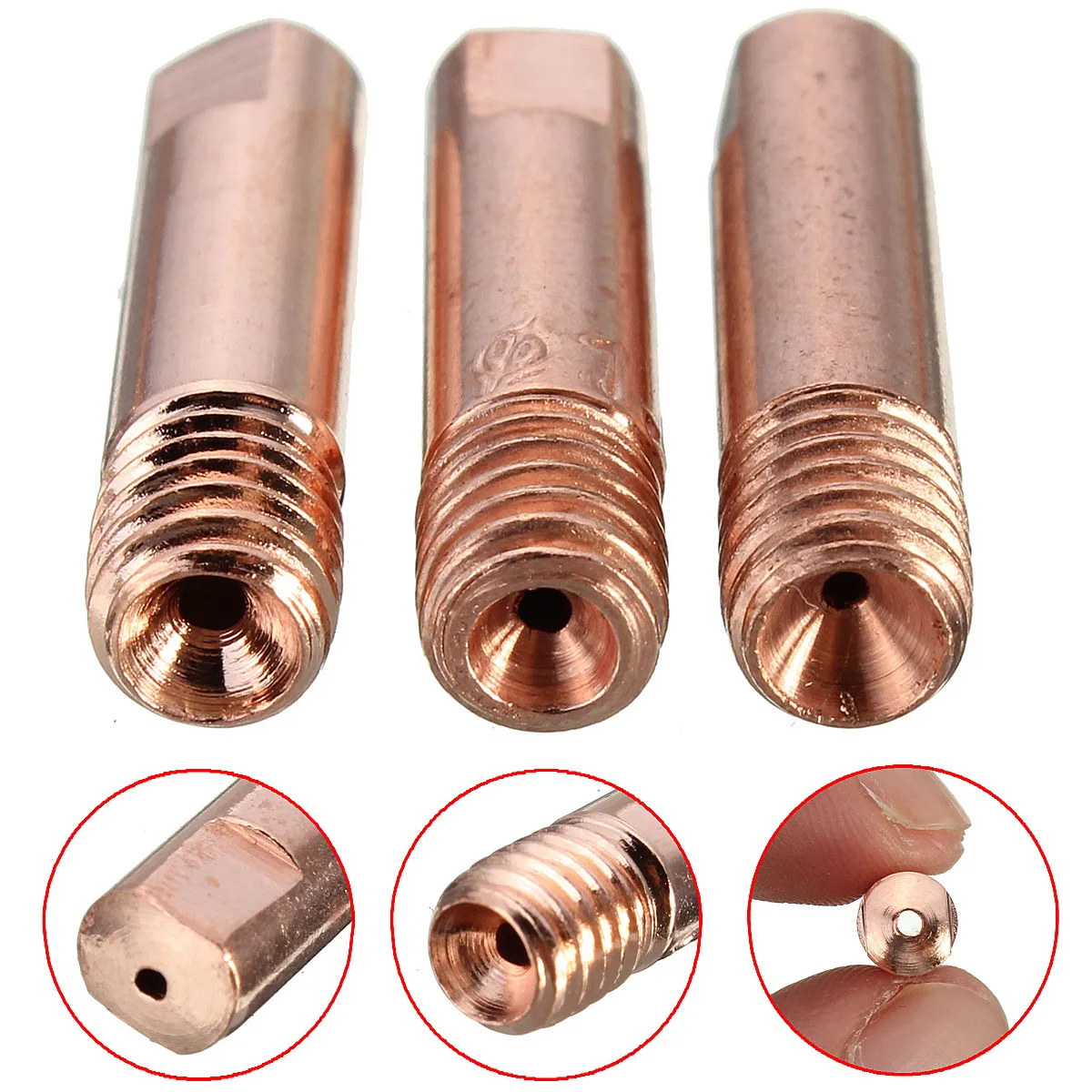 10Pcs Welding Tips 0.8/1.0/1.2mm MB-15AK MIG/MAG M6 Welding Torch Tips Holder Gas Nozzle For Welding Machine