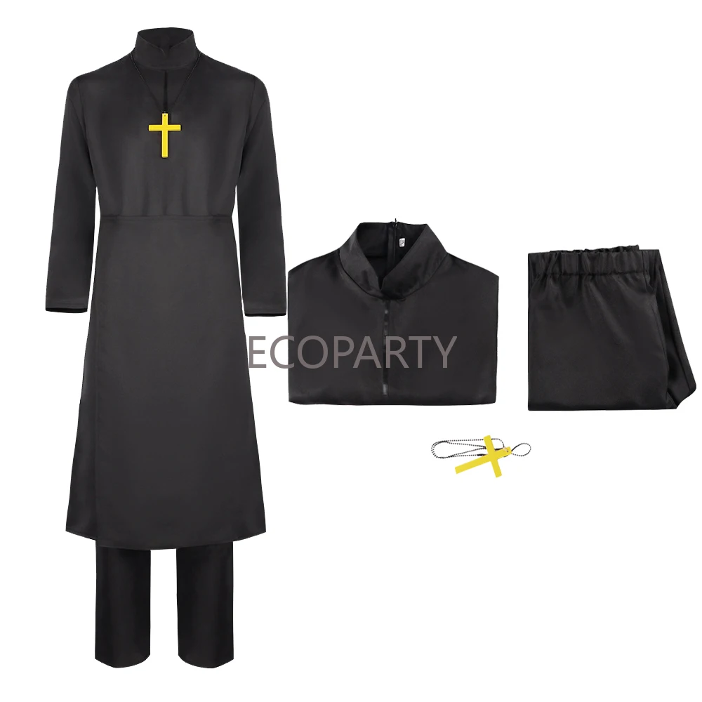 Anime Lawrence Cosplay White Saint and Black Priest Cosplay Costume Priest Uniform Halloween Costume