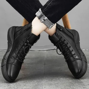 Botas de chelsea de cano alto masculino, Impermeável, Confortável, Plataforma, Trabalho, Segurança, Moda, Tendências, Botas de chelsea, 2024 10 principais vendas bota coturno verniz - №5