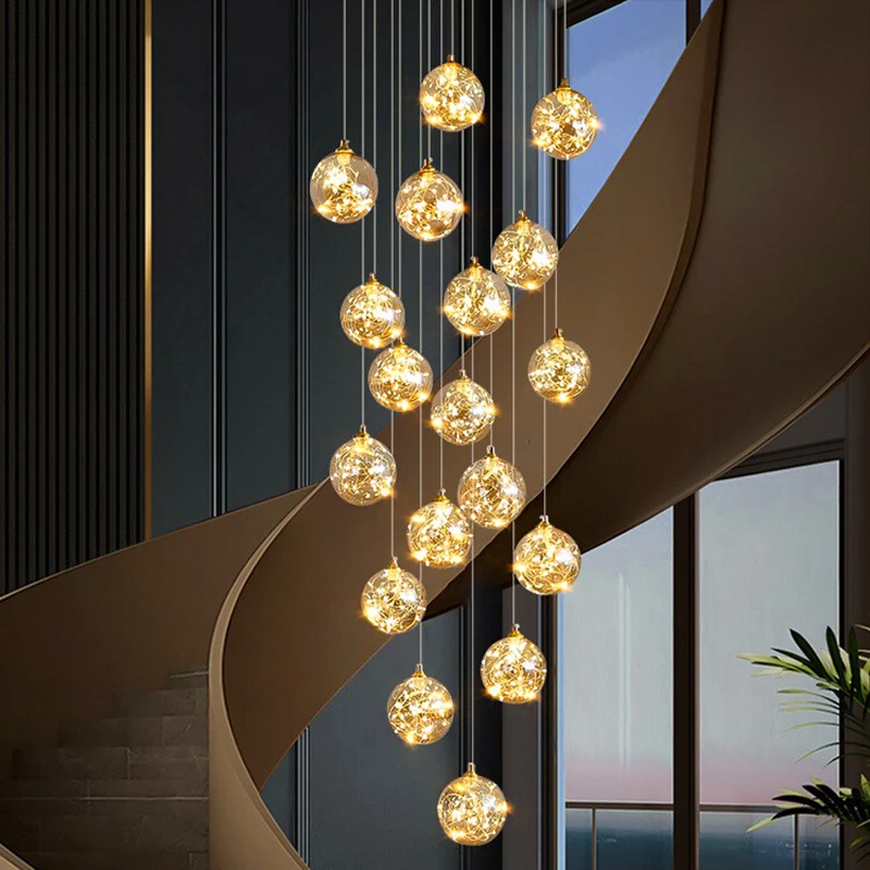 Modern home decor led lights pendant light lamps forstaircase Chandeliers for living room hanging light indoor lighting