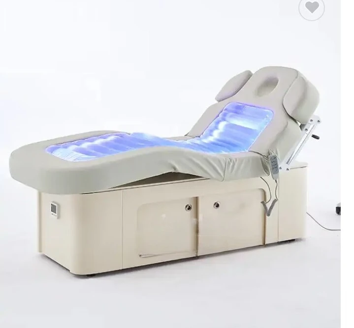 Electric hot water massage table with storage box in spa massage bed salon