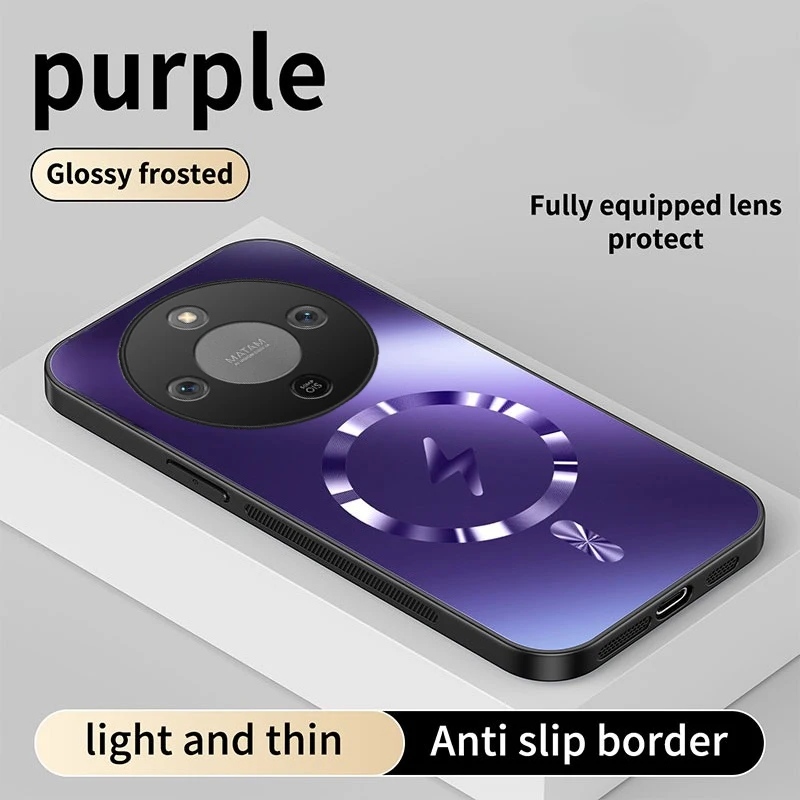

For Honor X9D X9C Smart AG Flash Electromagnetic Suction Phone Case For Honor X50 GT X60 Pro X70i Shockproof Cover