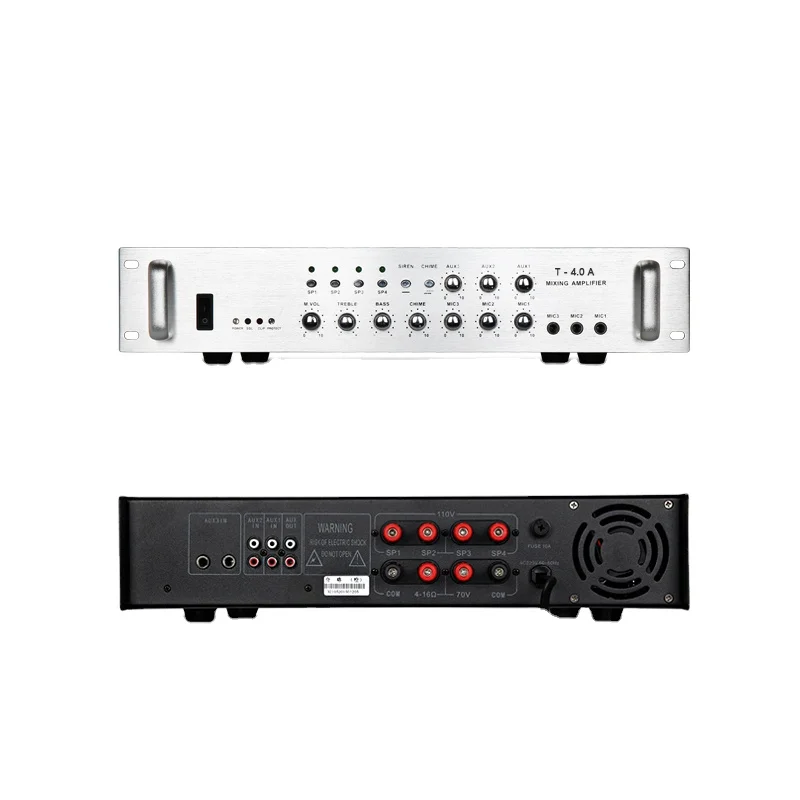 Oupushi 400W surround sound-versterker 4-zone 2-kanaals studioversterker