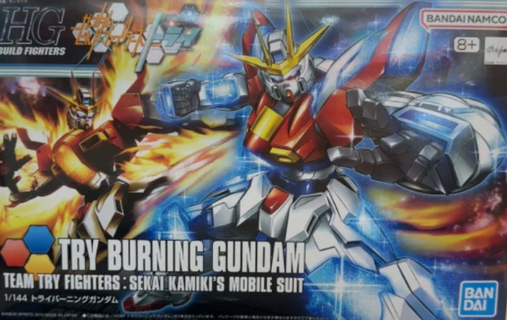 【en-stock】kit-de-modelo-bandai-hg-1-144-try-burning-gundam-figura-de-ensamblaje-build-fighters-con-caja-original