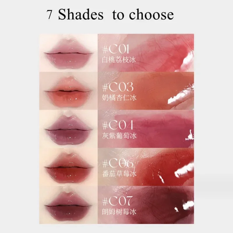 VEECCI Moisturizing Lip Glaze Lipstick Non-Stick Cups Mirror Shine Watery Lip Lotion Plump Lips Gloss