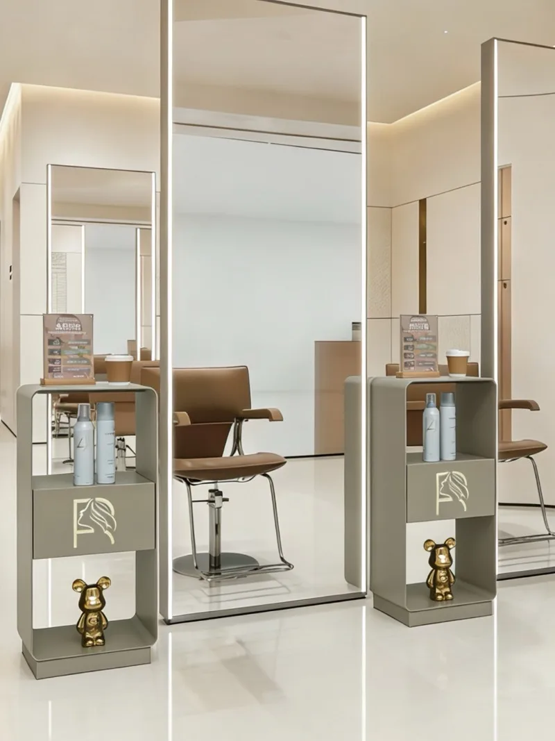 Premium hair salon barber shop special tool cabinet hair salon perm dyeing and cutting mirror table hair cutting cabinet