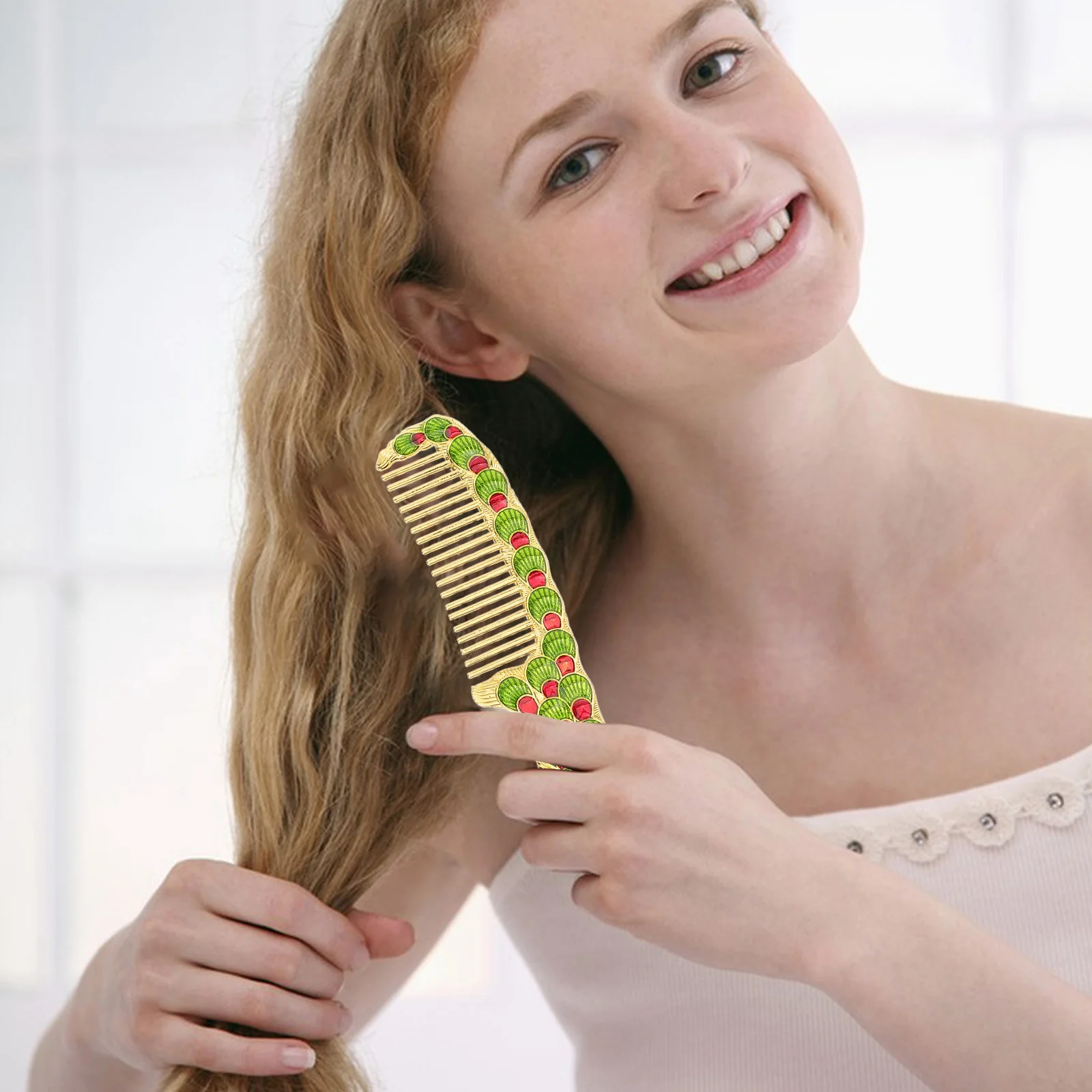 2-delige mini draagbare vintage make-upspiegel en kamset Handheld compacte make-upspiegel High Definition Gift