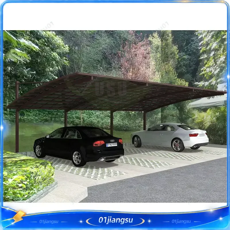 Aluminum Carport Polycarbonate PC Sheet Roof UV Resistant Garage Canopy Outdoor Vehicle Shelter Parking Cover Heavy Duty