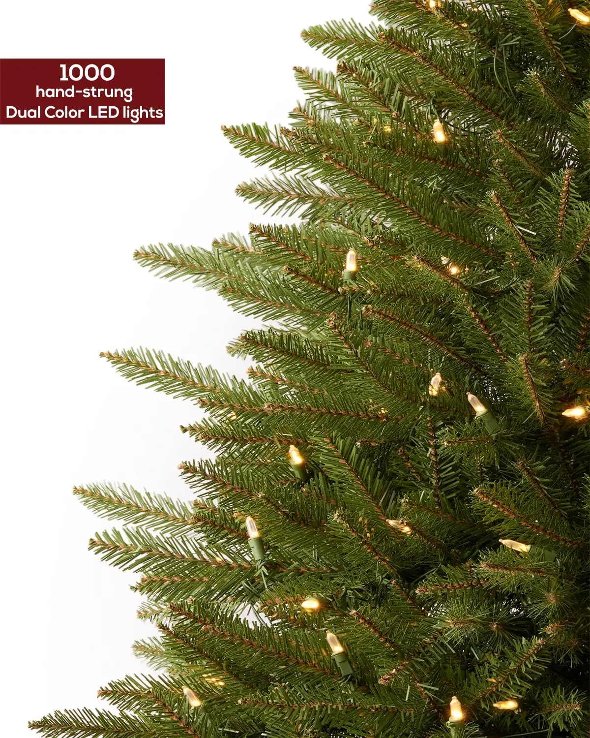 7.5FT Pre-lit Christmas Tree Premium Artificial Spruce Remote Control with 1000 Warm White & Multi-Color Lights