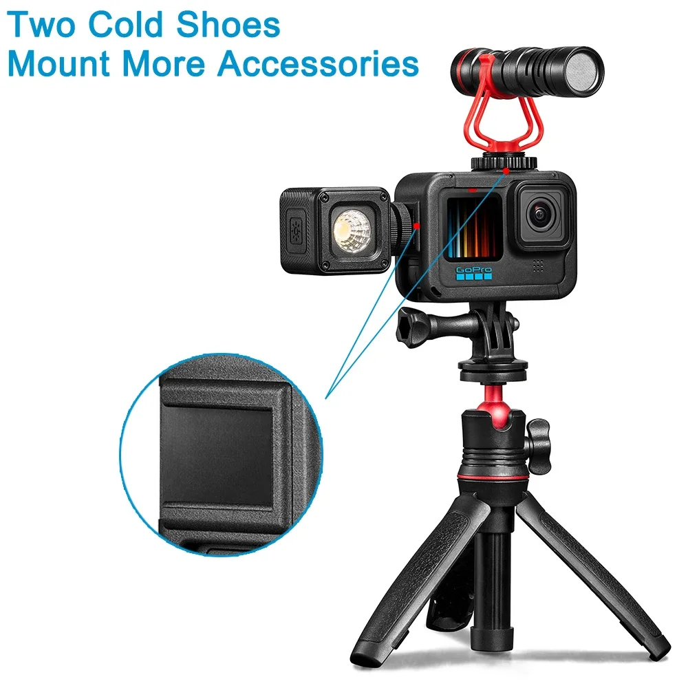 Frame Case for GoPro Hero 12 11 10 9 Black Protective Cover Housing Cage Lens Cap Cold Shoe Mount for Go Pro Hero10 Accessories