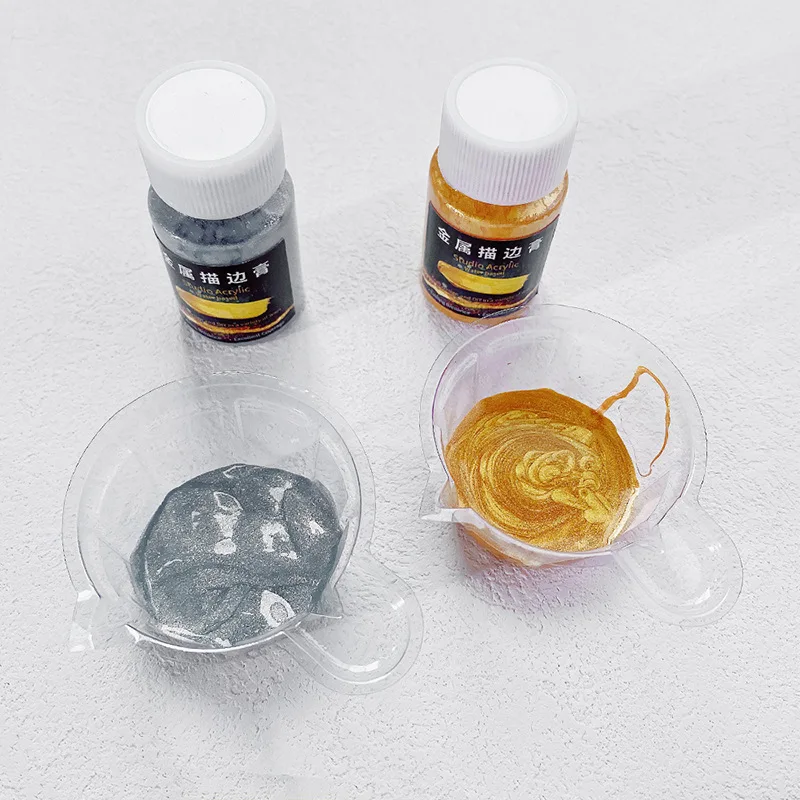 30ml Metallic Acrylic Paint Resin Pigments Gold Silver Color Dyes For DIY Epoxy Resin Mold Jewelry Making Tools Handmade Crafts