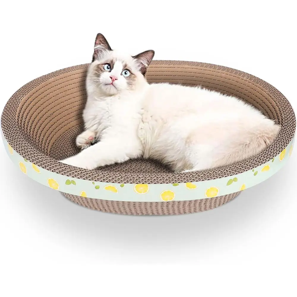 

Curved Cat Scratching Lounge with Bed, High-Density Pad, 17.3 × 13.6 × 4.5