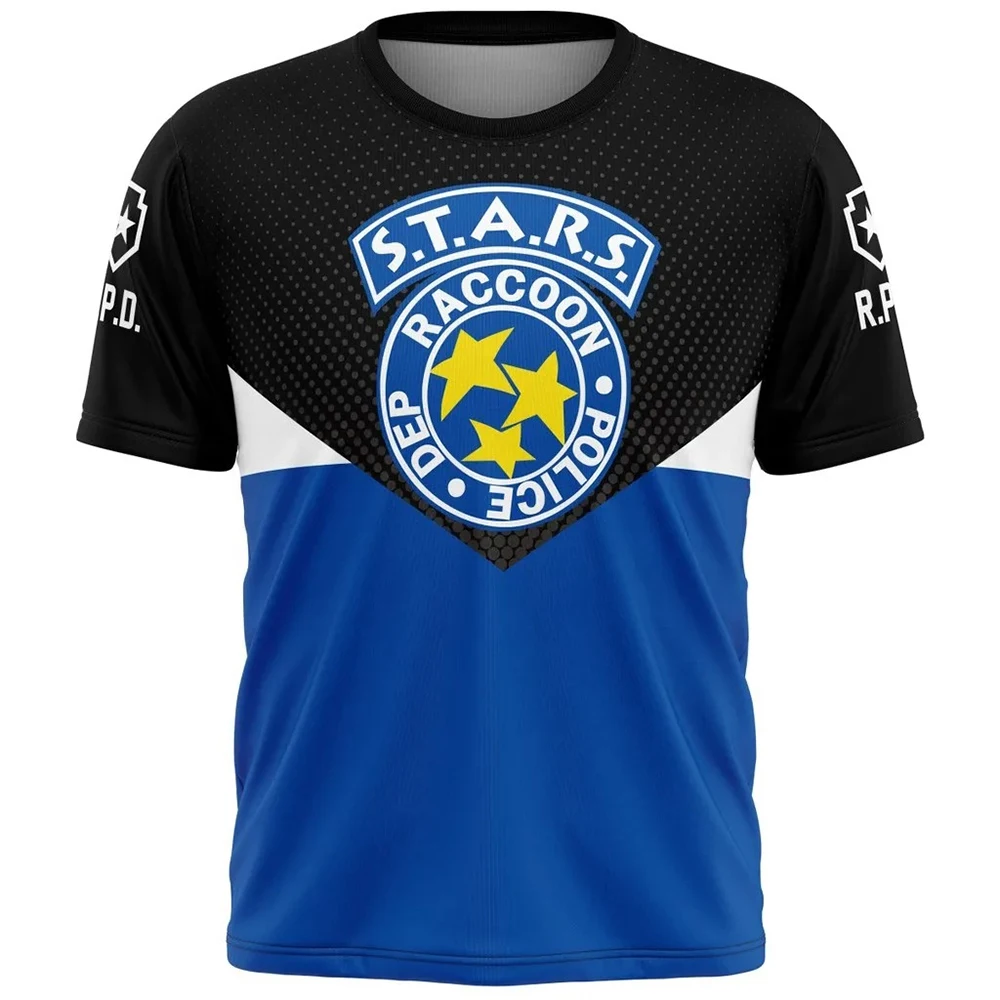 Resident Evil S.T.A.R.S. fan collection 3D printed T-shirt shirt street retro short sleeved top, suitable for both men and women
