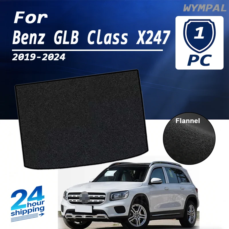 

Suede Car Trunk Storage Mat For Benz GLB Class X247 2019-2024 Boot Cargo Liner Tray Trunk Luggage Floor Carpet Pad Auto black